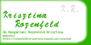 krisztina rozenfeld business card